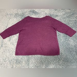 CJ Banks Women’s Sweater Size 1X Purple & Black  100% Cotton Knit Pre-owned